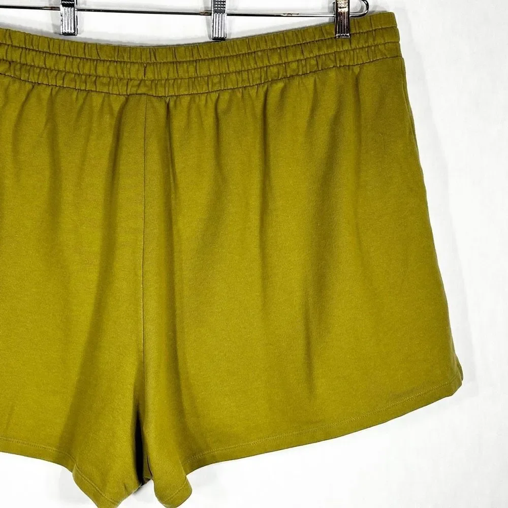 Ava Viv Plus Size 3X Shorts Army‎ Green Pockets Solid Elastic Waist Pull On
